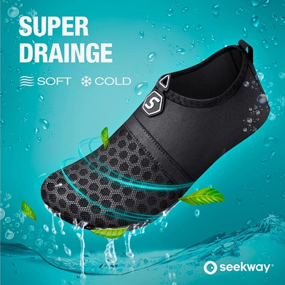 SEEKWAY Womens & Mens Water Shoes- Black - Picture 12 of 14